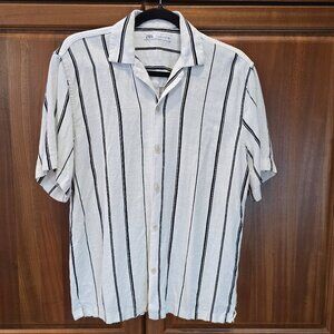 ZARA men's short sleeve woven fabric button down